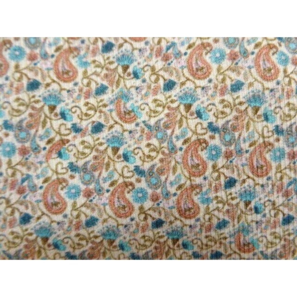 SOLOIO ~MENS SILK DRESS SHIRT SUIT TIE ~ TURQUOISE PINK CREAM ~ XL TALL LONG 62"
